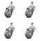 Service Caster 3.5 Inch Gray Polyurethane Wheel Swivel 1/2 Inch Threaded Stem Caster Set SCC SCC-TS20S3514-PPUB-121315-4 - alternate 1